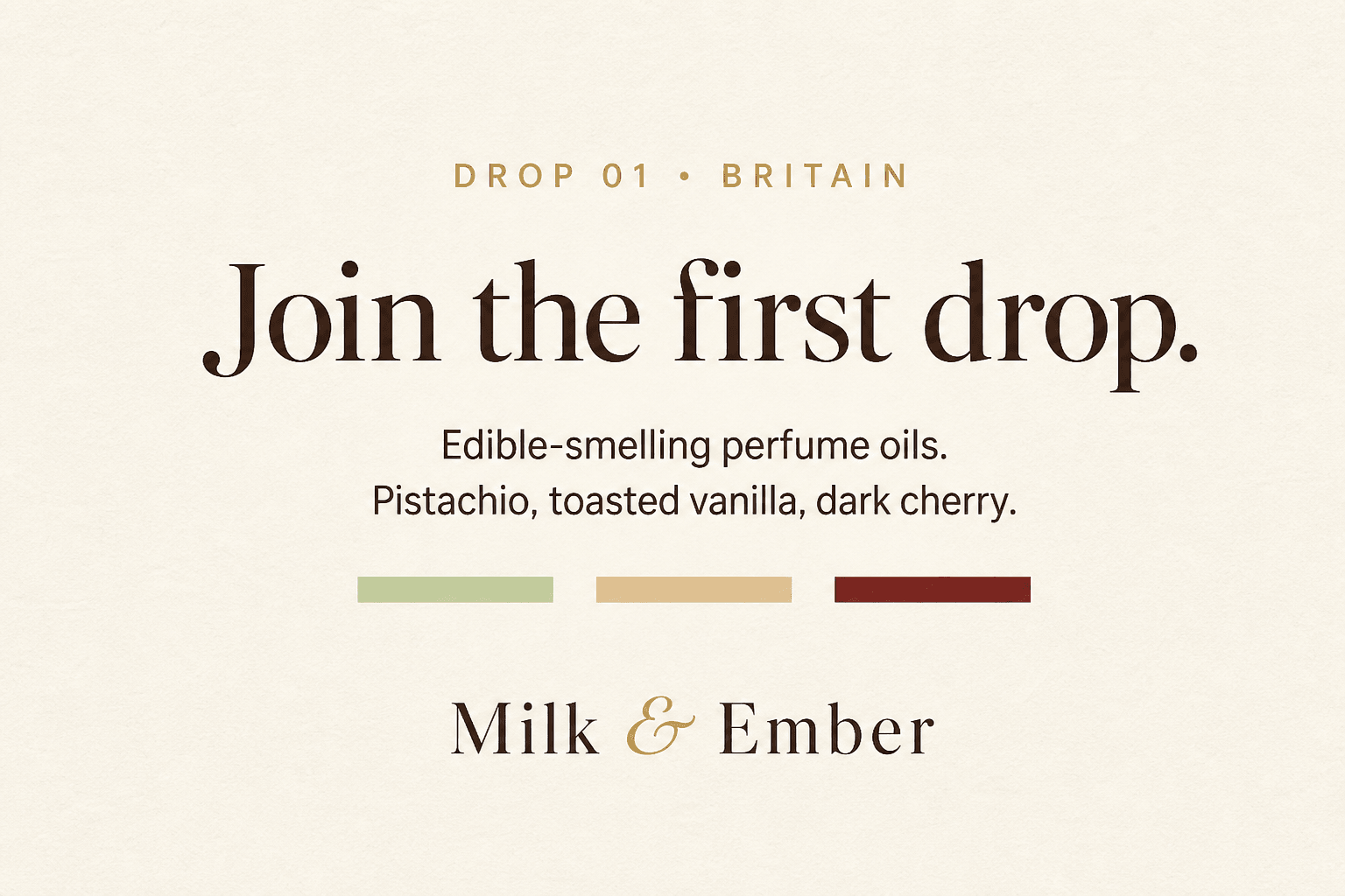 Join the first drop — Milk & Ember Drop 01